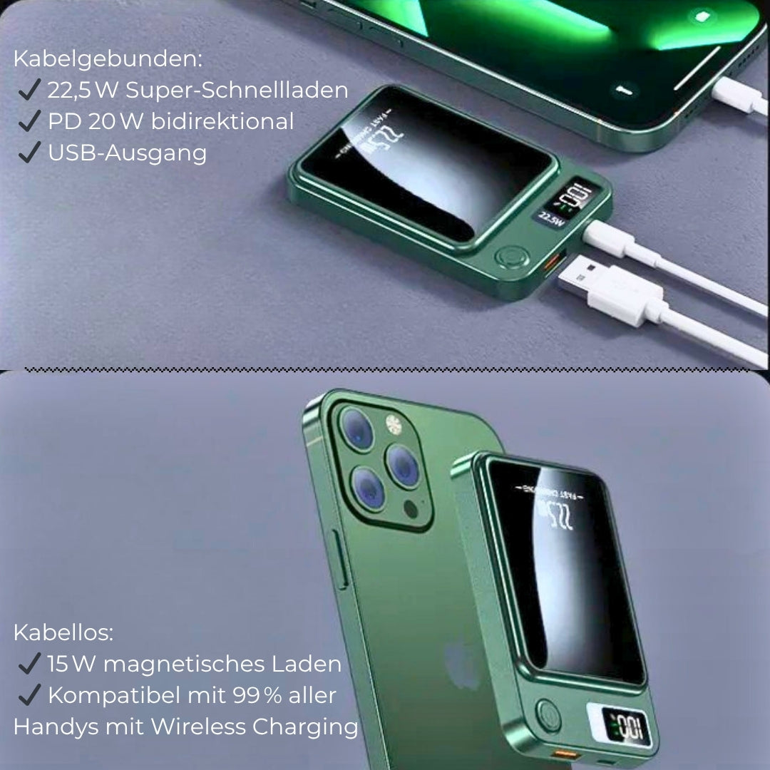 MagCharge Pro – Magnetische Powerbank mit Wireless Fast Charging | 10.000 / 20.000 / 30.000 mAh