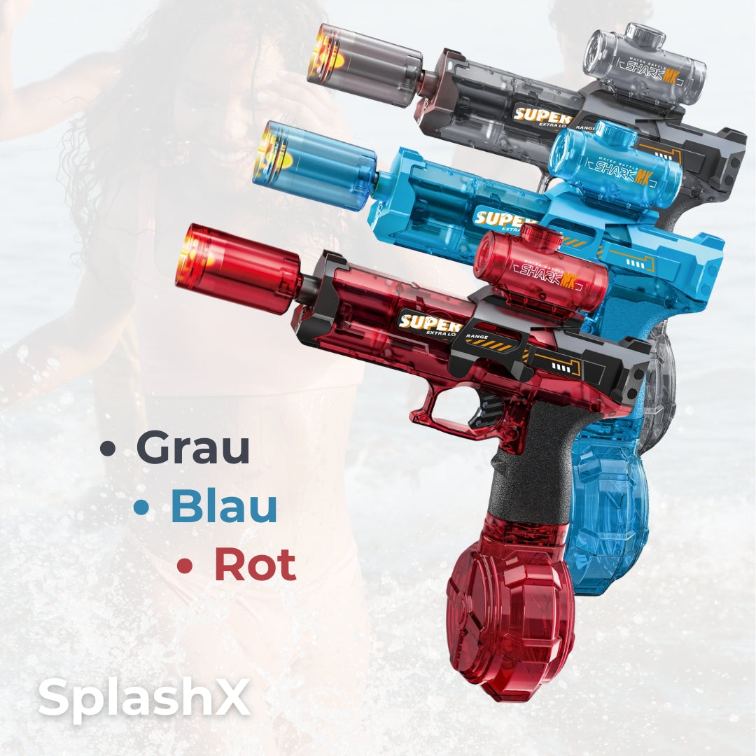 SplashX - Die elektrische Wasserpistole mit Power & Style