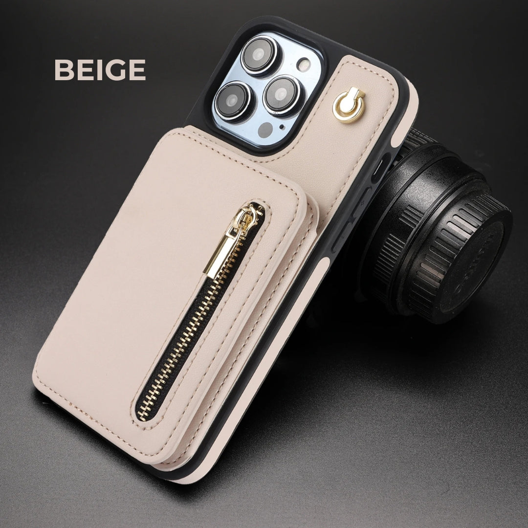 ZipCase Luxe - Crossbody Handyhülle mit Zipper & Kartenfach für Iphone 13-16