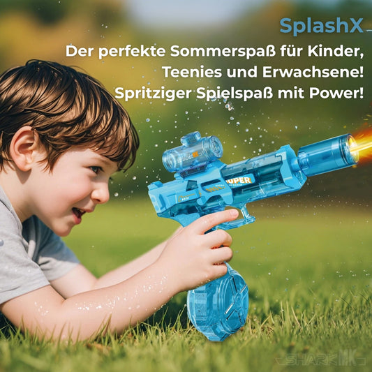 SplashX - Die elektrische Wasserpistole mit Power & Style