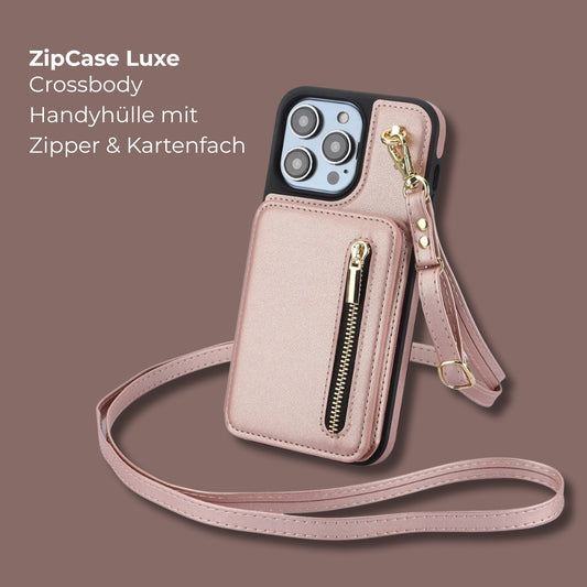 ZipCase Luxe - Crossbody Handyhülle mit Zipper & Kartenfach für Iphone 13-16