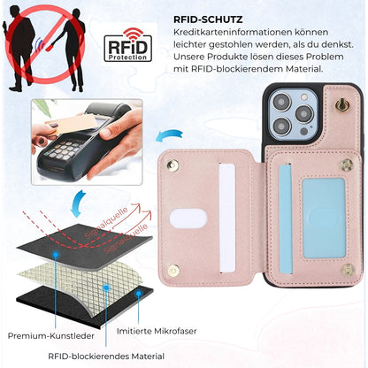 ZipCase Luxe - Crossbody Handyhülle mit Zipper & Kartenfach für Iphone 13-16