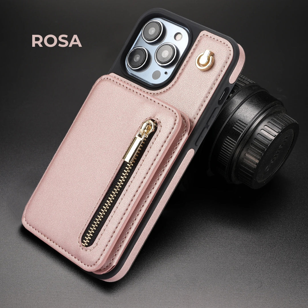 ZipCase Luxe - Crossbody Handyhülle mit Zipper & Kartenfach für Iphone 13-16