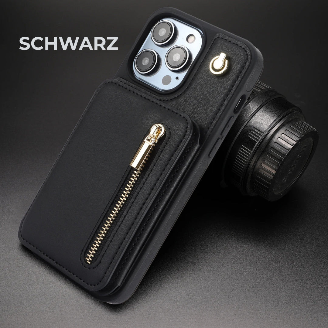 ZipCase Luxe - Crossbody Handyhülle mit Zipper & Kartenfach für Iphone 13-16