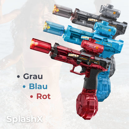 SplashX - Die elektrische Wasserpistole mit Power & Style